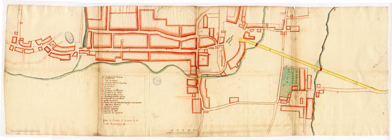 Plan géométrique d'une partie de la ville de Poligny