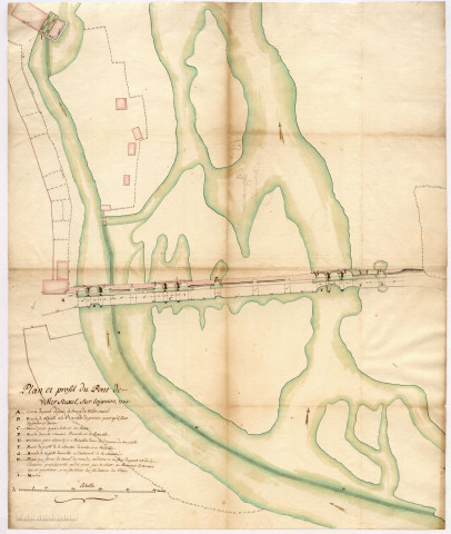 Plan et profil du pont de Villersexel sur l'Ognon